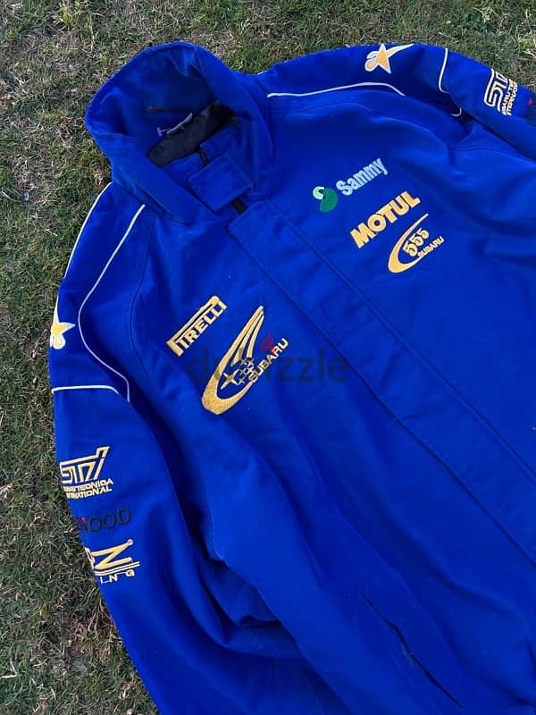 Vintage Subaru World Rally Team Bomber Jacket Signed Racing Mens 5