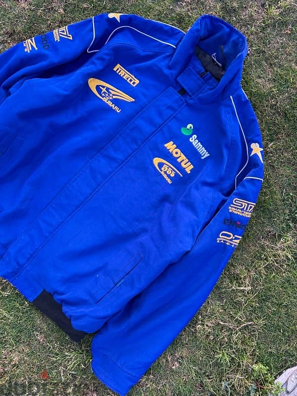 Vintage Subaru World Rally Team Bomber Jacket Signed Racing Mens 6