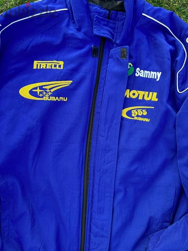 Vintage Subaru World Rally Team Bomber Jacket Signed Racing Mens 8