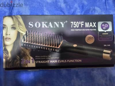 New Sokany 2 in 1 Straight Hair Curls (model sk-149) مكواه سوكانى مشط