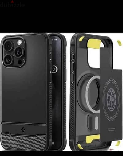 Apple Iphone 15 Pro Max Rugged Armor MagFit Spigen Case جراب ايفون