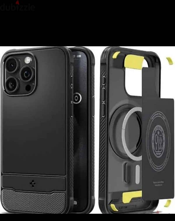 Apple Iphone 15 Pro Max Rugged Armor MagFit Spigen Case جراب ايفون 0