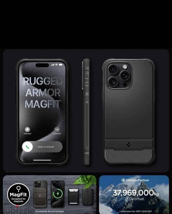 Apple Iphone 15 Pro Max Rugged Armor MagFit Spigen Case جراب ايفون 1