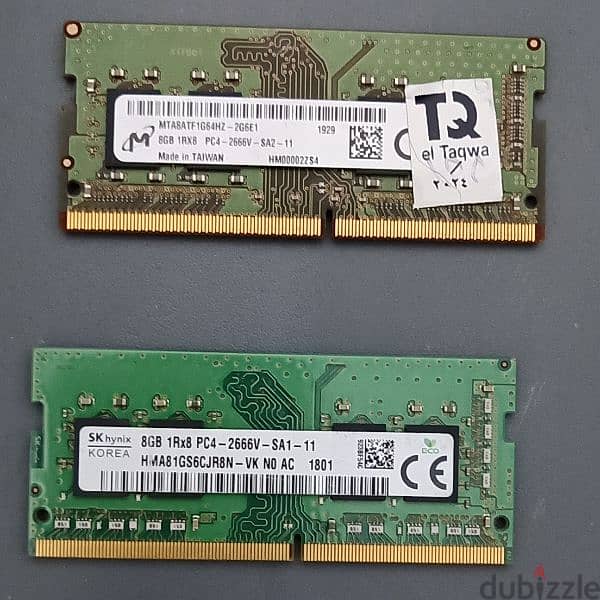 رامات ddr4.2666 mhz. 8gb +8gb 0