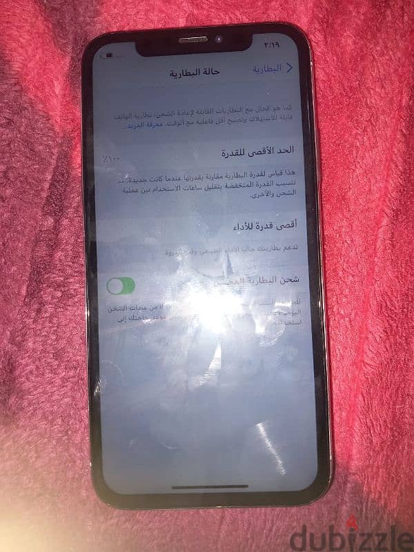 ايفون اكس مساحه 256 بطاريه 100متغير  فيس ايدي وقف 5