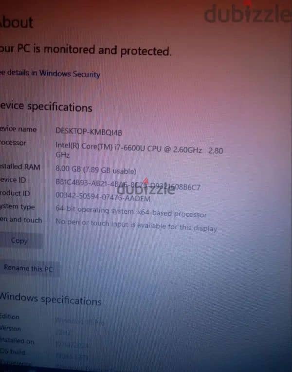 لاب توب جيل core i7 gen 6 2