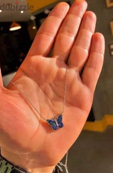 Blue Butterfly Necklace - 925 Pure Silver 1