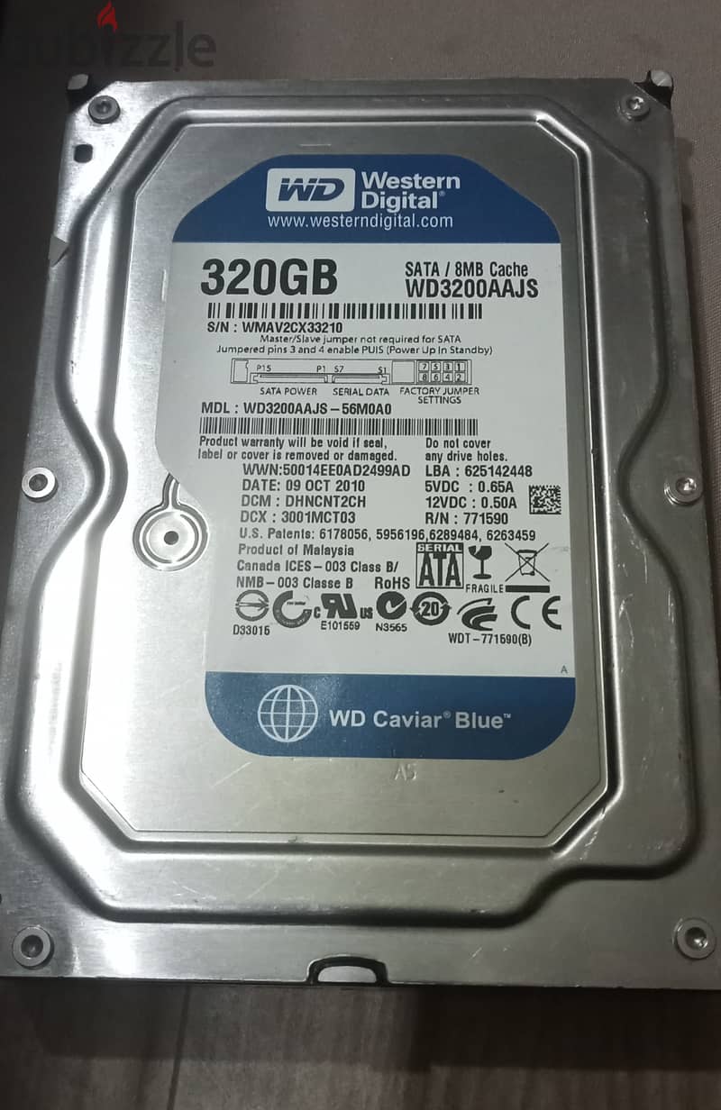 هارد ويسترن ديجيتال 320 GB 0