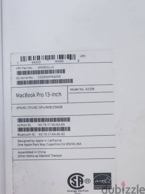 MacBook pro 256 8 ram 0