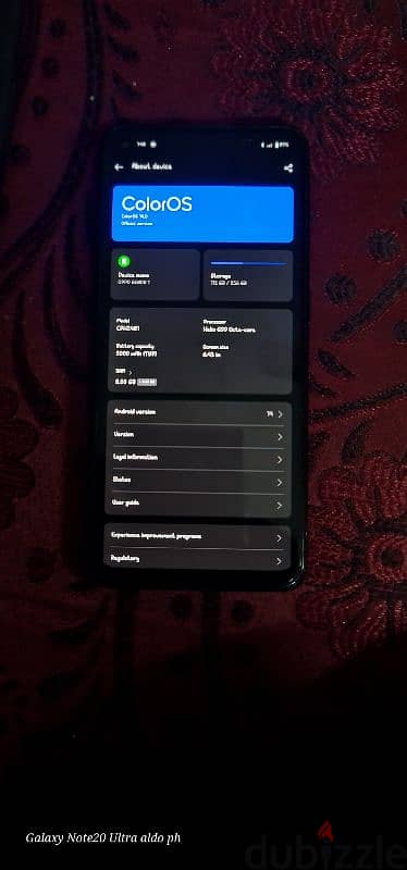 Oppo reno 8t 4g  ابو رينو 8.4g. للبيع فقط  256.    رامات 8+8 12