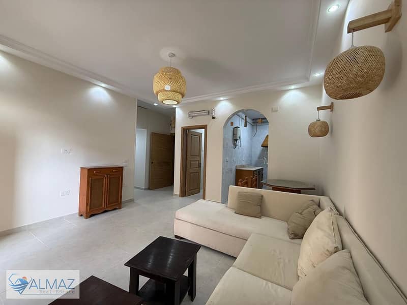 Furnished apartment for rent in Al Mostashareen Compound in the Fifth Settlement Courts of Appeal, branching off from Mohamed Naguib Axis 0