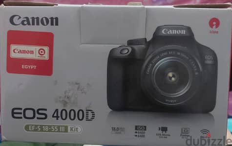 Canon 4000D + 50mm lens للبيع بالكرتونه كسر زيرو