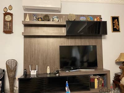 bookshelf and TV cabinet