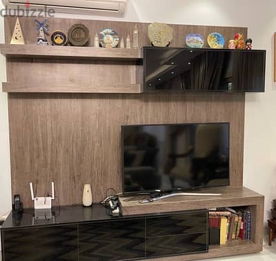 bookshelf and TV cabinet