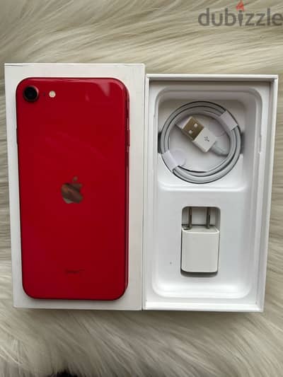 Iphone se2 red with box and charger from tradeline