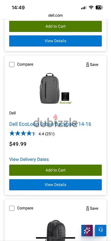 Dell backpack