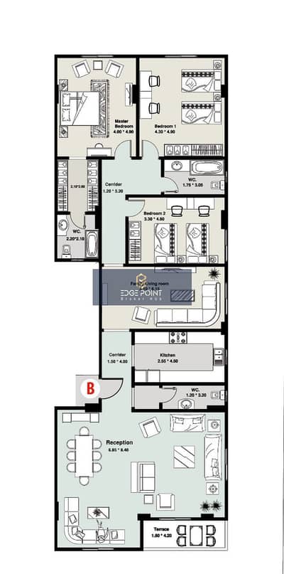 Apartment for sale 260 m in the Fifth Settlement, Beit Al Watan, lowest price per meter, installments for 6 years, delivery in 18 months