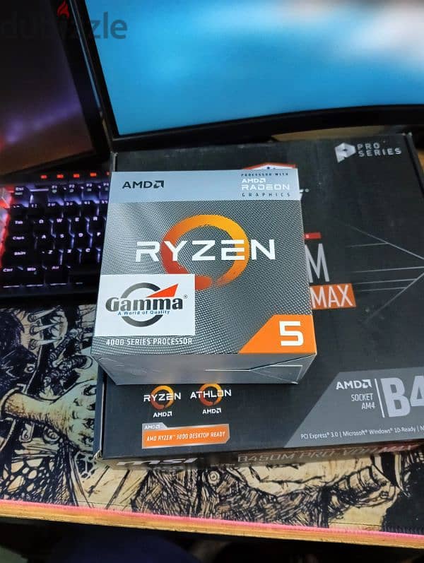 Ryzen 4600g - MSI B450M PRO-VDH AM4 AMD MAX باندل استعمال سنة 2