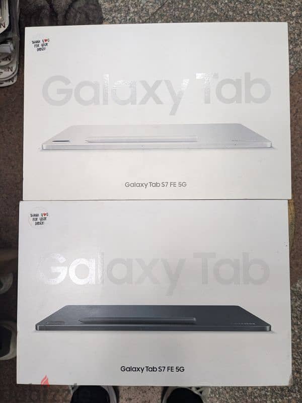 Galaxy Tab S7 FE 5G 64/4G Black Silver جديد متبرشم 0