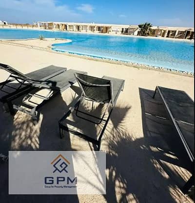 Chalet for sale in Bahri, air conditioned and fully finished, golf view and lagoon at the lowest market price in Ras El Hekma Hacienda Bay Palm Hills