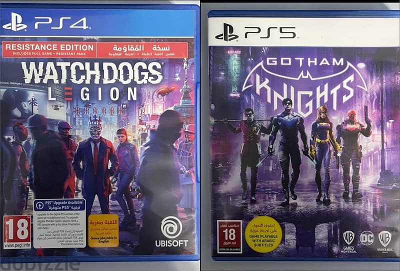 للبيع watch dogs legion ps4 و Gotham knights ps5 0