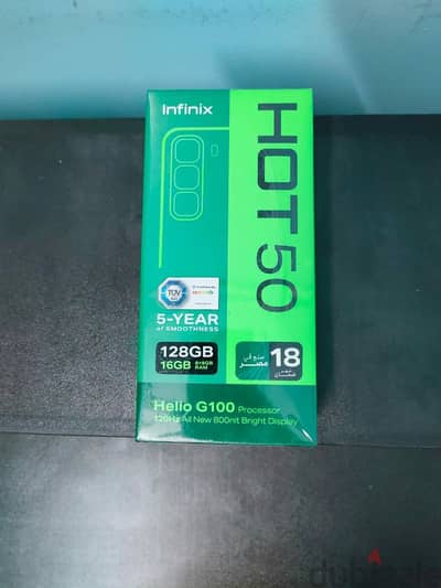 Infinix Hot 50 4G Titanium 128GB + 8GB Ram (New)