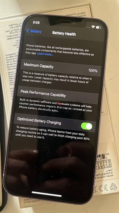 iphone 12 128g purple battery100%