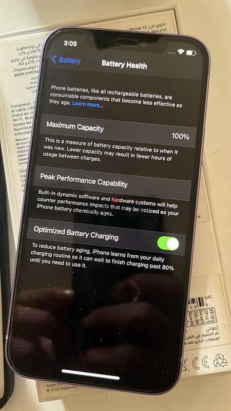 iphone 12 128g purple battery100% 0