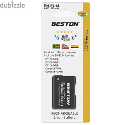 بطارية beston en-el14 rechargeable battery pack for nikon