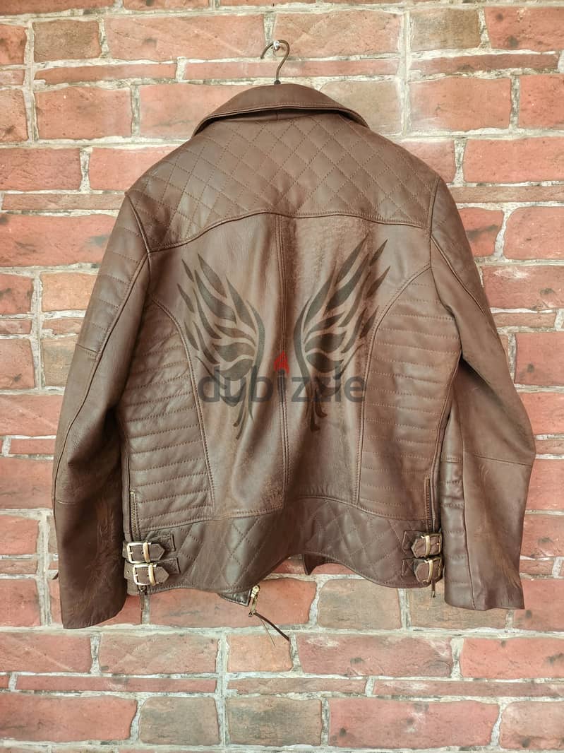 Custom-made stonewashed genuine leather jacket - جاكيت جلد طبيعي 0