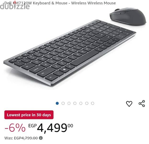 keyboard & mouse dell km7120w 2