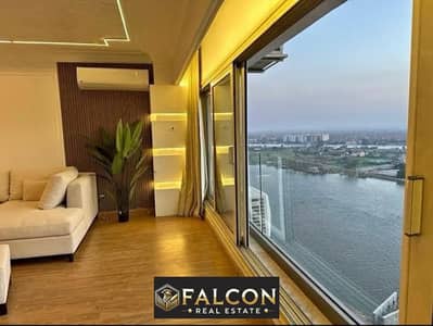 prime apartment with amazing view on Corniche Nile in Maadi next to Hilton ready to move with furniture with monthly rental return reve du nil tower