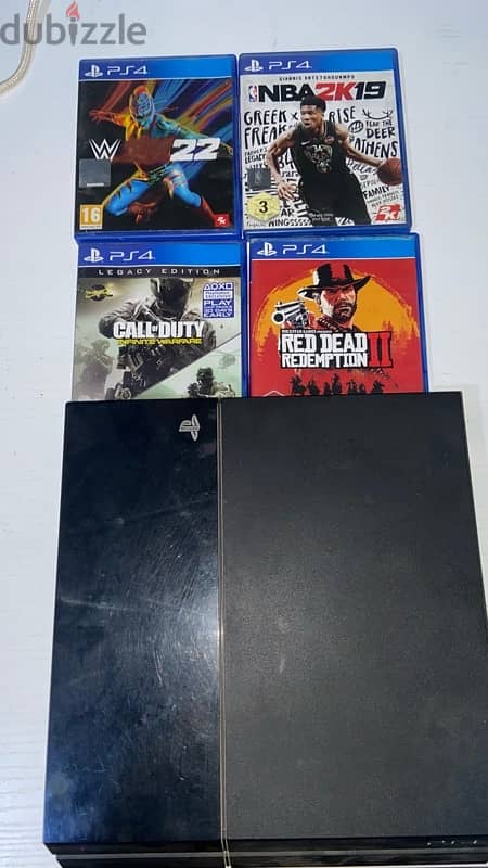 PS4 500gb معاه 4 العاب 0