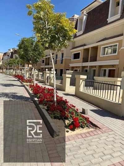 Duplex with garden for sale with a distinctive view directly on the Suez Road and the Amal Axis, a wall in a wall with Madinaty