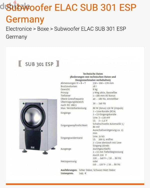 Elac Sub Active 301 Esp 5