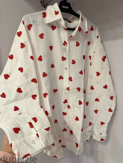 white blouse with hearts