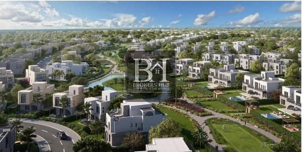 تاون هاوس كورنر عصري للبيع في green valley بمدينة o-west اويست بالتقسيط علي 8 سنوات بفيو لاند سكيب