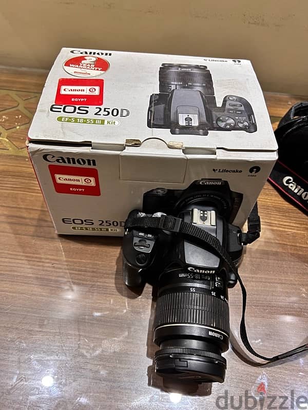 كاميرا Canon 250D استعمال شخصي بالكرتونة وكل حاجة 1