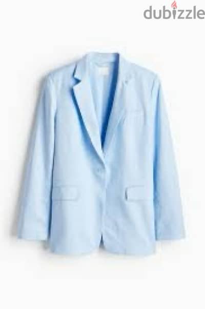 linen-blend blazer H&M