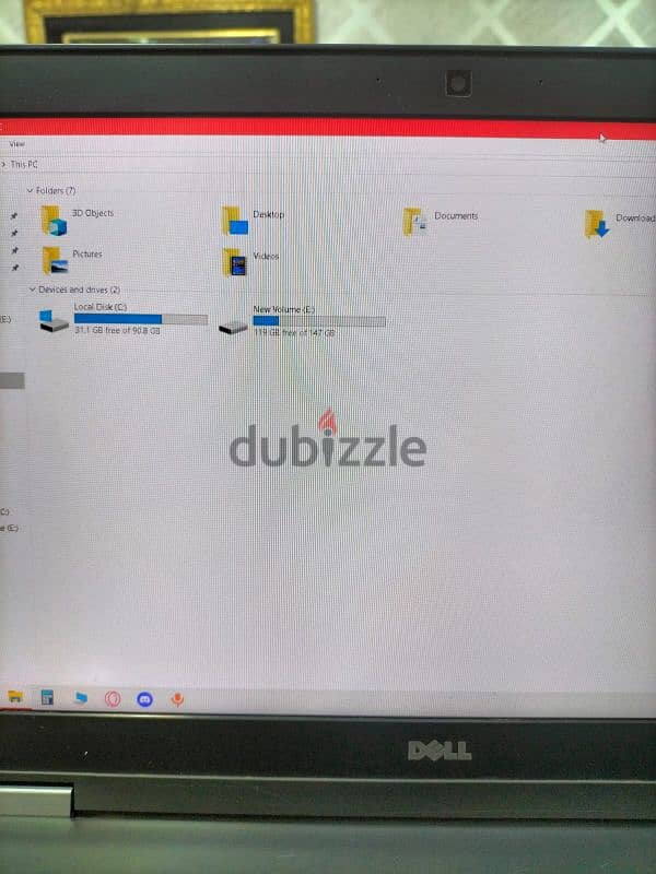 لاب ديل كور اي 7 جيل سادس رام 8 جيجا هارد 256ssd وكارتين شاشه 3