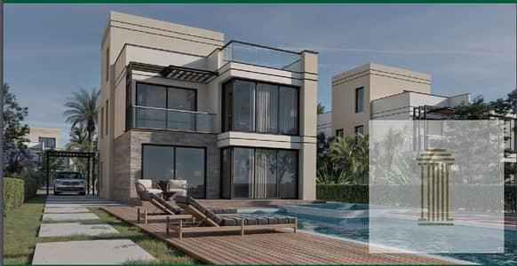 Modern standalone villa, 350 square meters, 5 rooms, swimming pool and garden, at launch price, Hyde Park Compound, 5% down payment 8-year installment