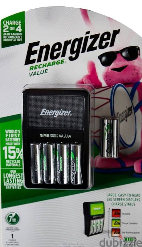 شاحن بطاريات Energizer  + ٤ بطاريات 1