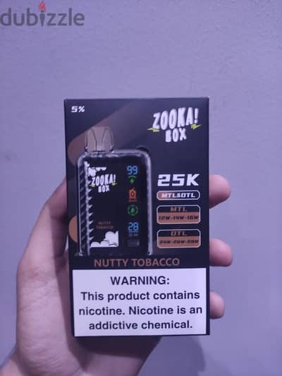 Disposable Zooka 25000 puff Mtl & Dl - Tobacco nuts