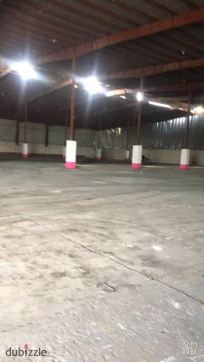 A 2,500-square-meter hangar for rent with a food license. Badr City Industrial Zone