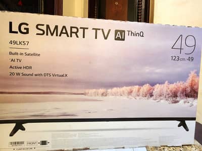 شاشة LG 49 inch. smart AI Thinq. جديدة لم تلمس.