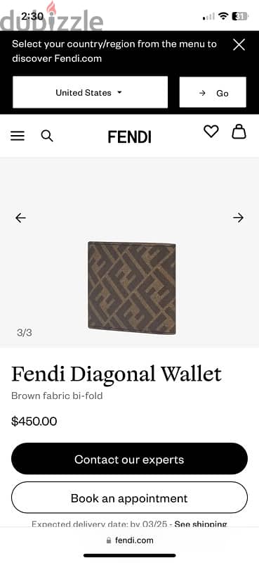 original Fendi Diagonal Wallet 1