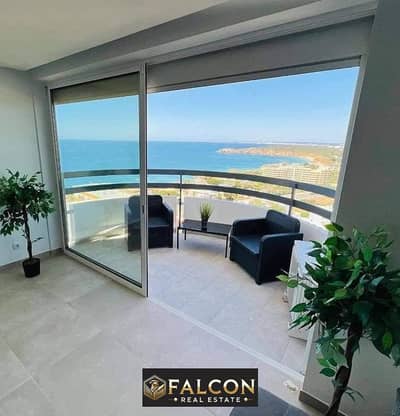 Apartment for sale, hotel finishing, central air conditioning, in the new El Alamein Towers, 10% down payment and the remaining amount in installments