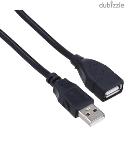 كابل وصلة USB من ذكر إلى انثى، أسود جديد