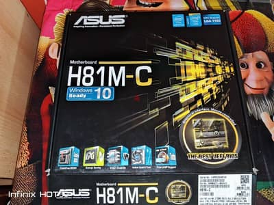 H81 asus + i5 4590 + 8ram + ssd 128