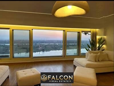 430-square-meter hotel suite for sale with a panoramic view of the Nile in Nile Pearl Towers.